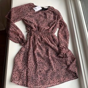 Floral print girls chiffon dress.